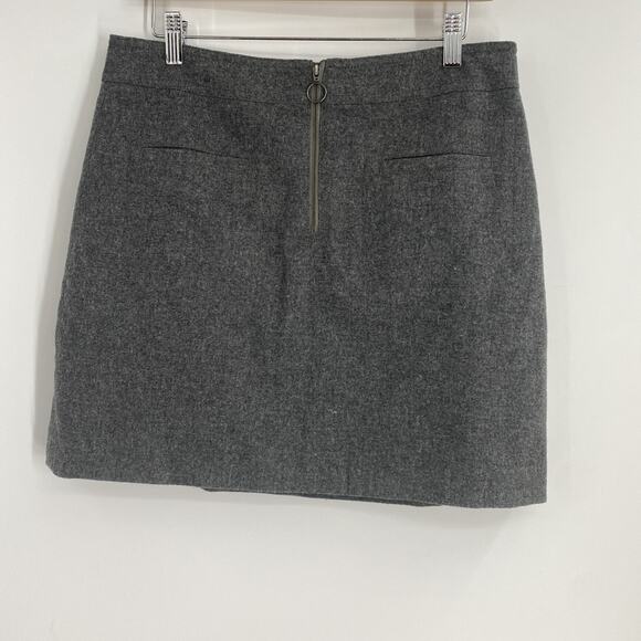 Madewell Mini A Line Skirt Women’s 8 Gray Wool Blend Preppy Office NWT 830 - Picture 1 of 10